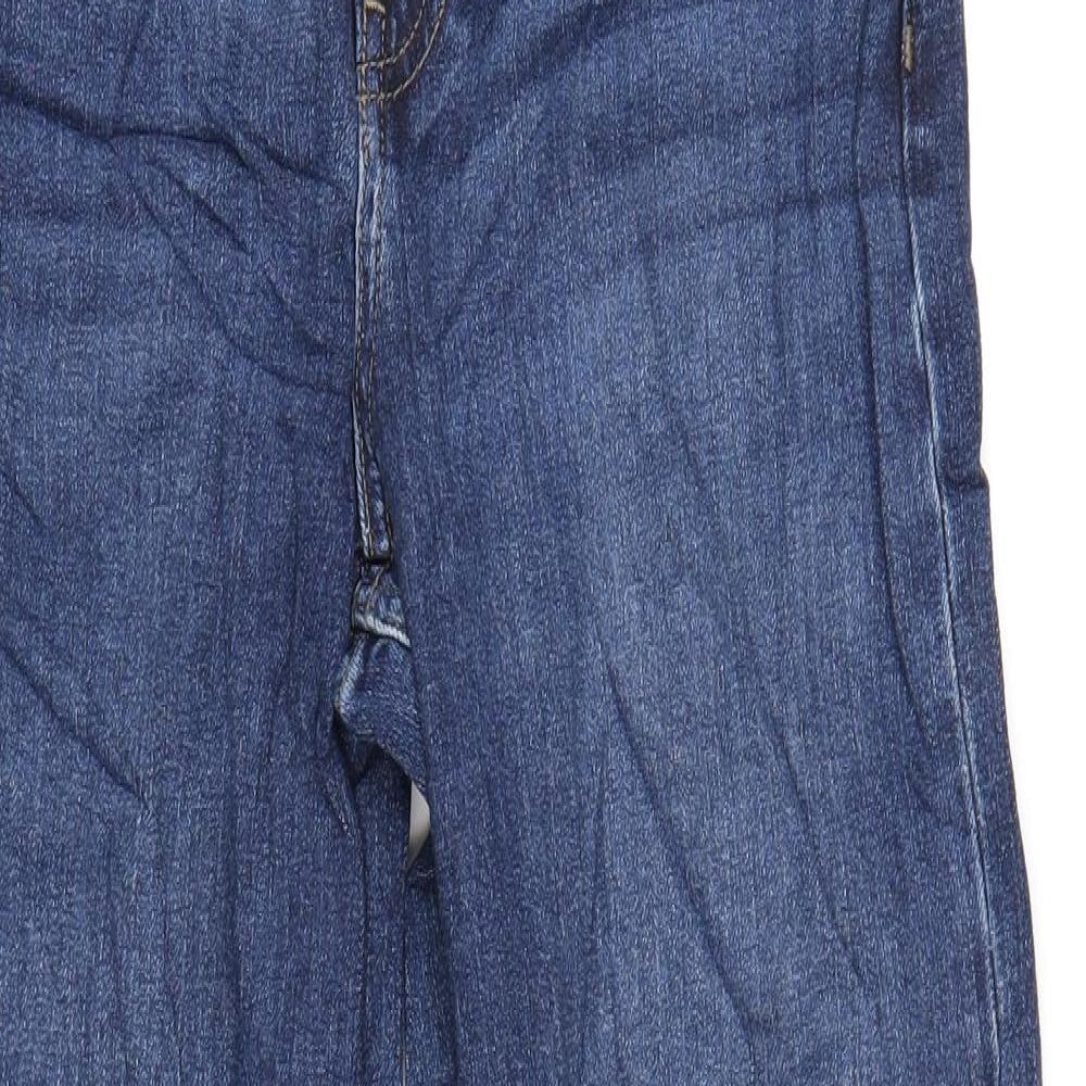 Marks and Spencer Womens Blue Cotton Boyfriend Jeans Size 10 L30 in Regular Zip