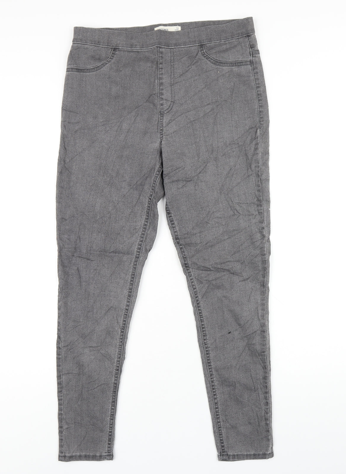 Marks and Spencer Womens Grey Cotton Jegging Jeans Size 12 L27 in Regular