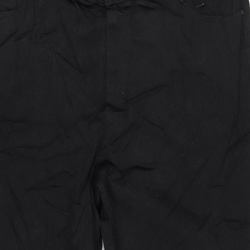 Marks and Spencer Womens Black Cotton Straight Jeans Size 24 L29 in Regular Zip