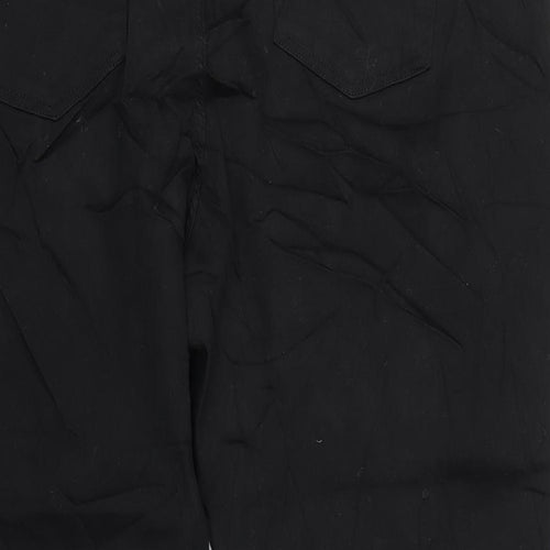 Marks and Spencer Womens Black Cotton Straight Jeans Size 24 L29 in Regular Zip