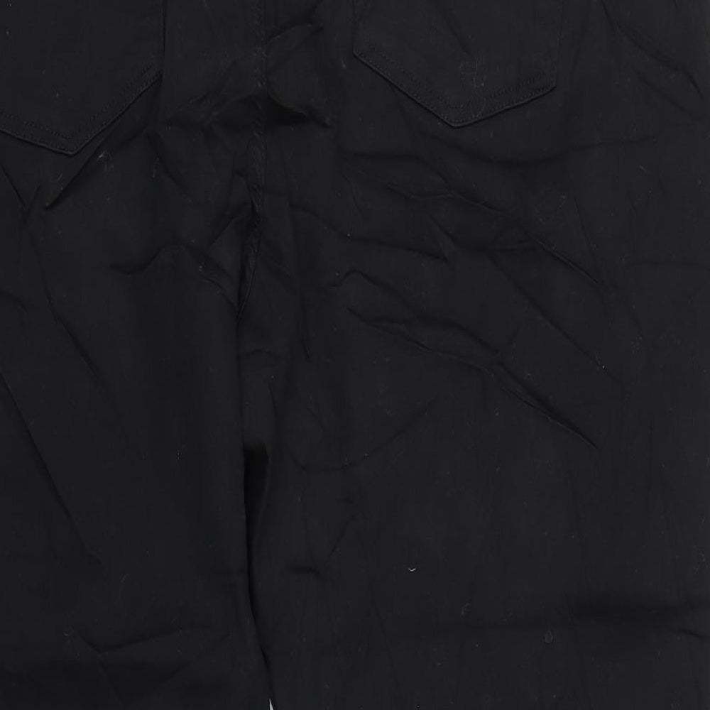 Marks and Spencer Womens Black Cotton Straight Jeans Size 24 L29 in Regular Zip