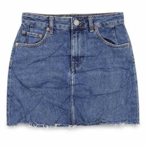 ASOS Womens Blue Cotton A-Line Skirt Size 8 Zip