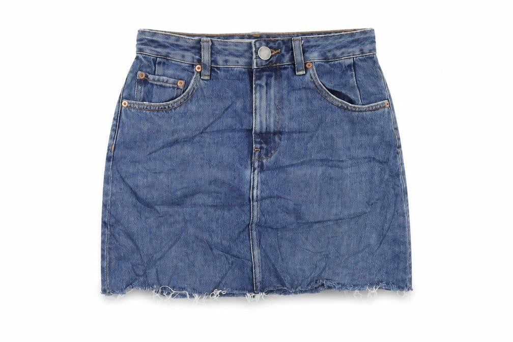 ASOS Womens Blue Cotton A-Line Skirt Size 8 Zip