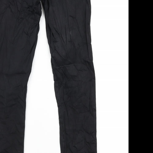 Topshop Womens Black Cotton Skinny Jeans Size 10 L32 in Regular Zip