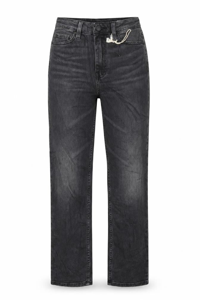 Marks and Spencer Womens Grey Cotton Straight Jeans Size 8 L28 in Regular Zip