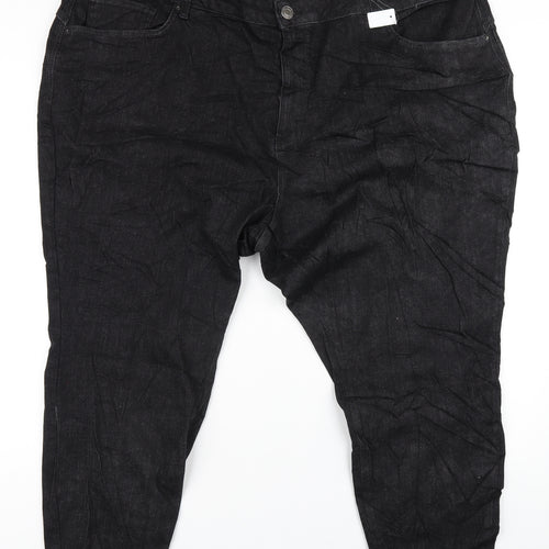 Marks and Spencer Womens Black Cotton Skinny Jeans Size 30 L26 in Regular Zip