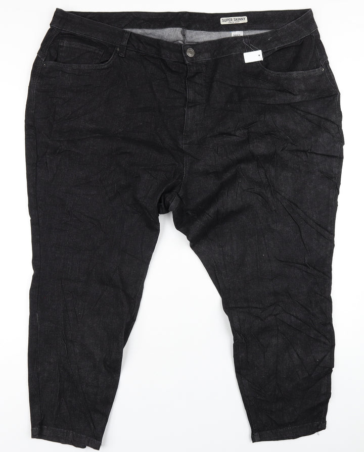Marks and Spencer Womens Black Cotton Skinny Jeans Size 30 L26 in Regular Zip