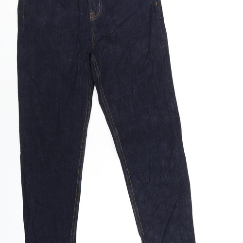 Marks and Spencer Womens Blue Cotton Skinny Jeans Size 6 L31 in Regular Zip