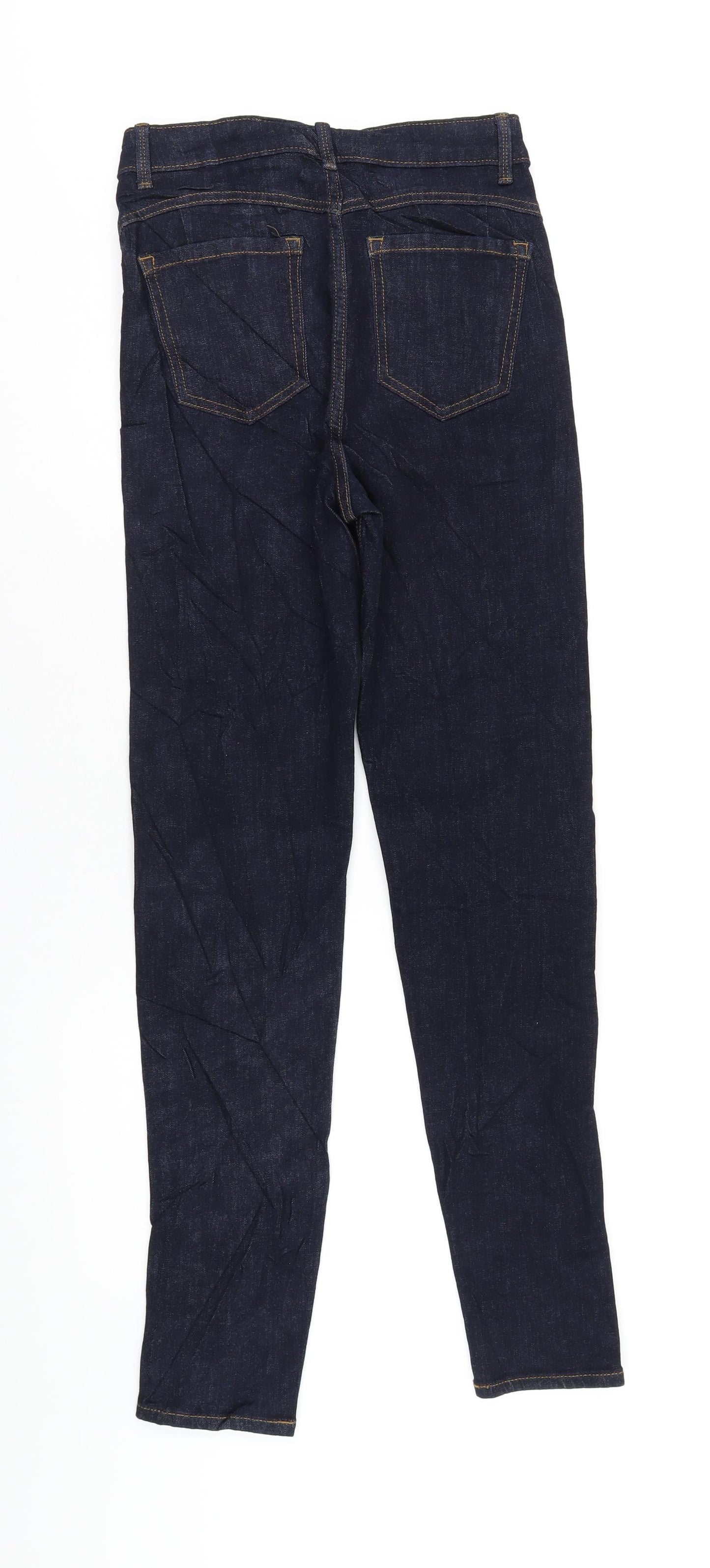 Marks and Spencer Womens Blue Cotton Skinny Jeans Size 6 L31 in Regular Zip