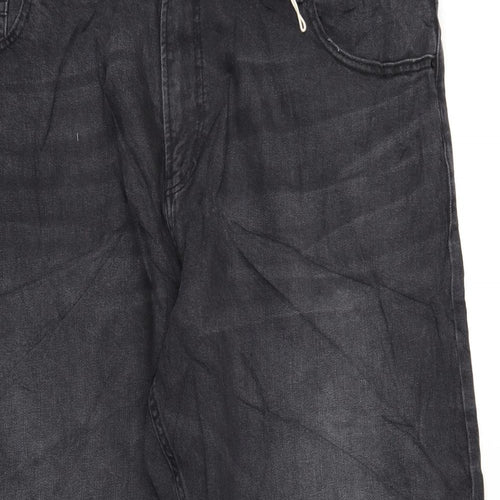 Marks and Spencer Womens Grey Cotton Straight Jeans Size 24 L27 in Regular Zip