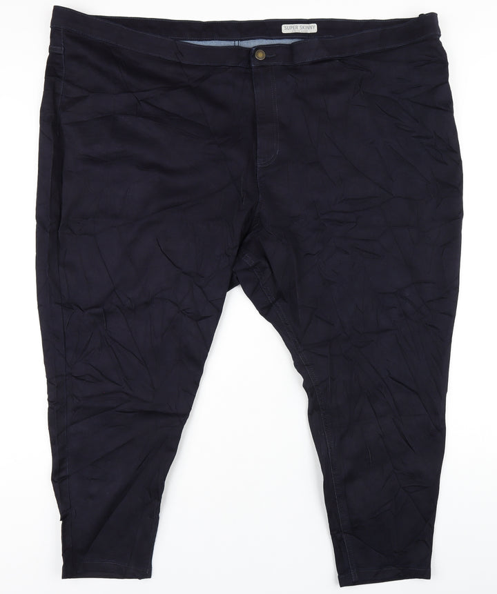Marks and Spencer Womens Blue Cotton Skinny Jeans Size 32 in L27 in Regular Zip