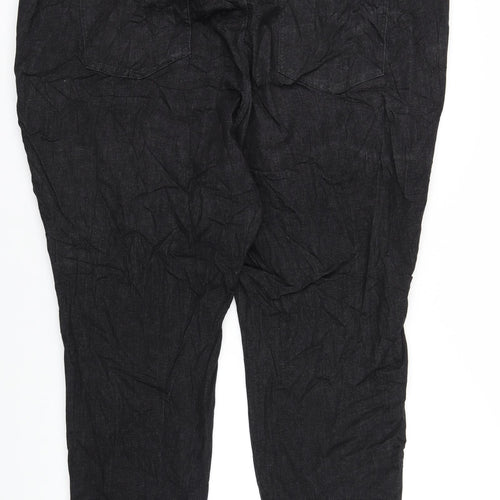 Marks and Spencer Womens Black Cotton Skinny Jeans Size 32 in L30 in Regular Zip