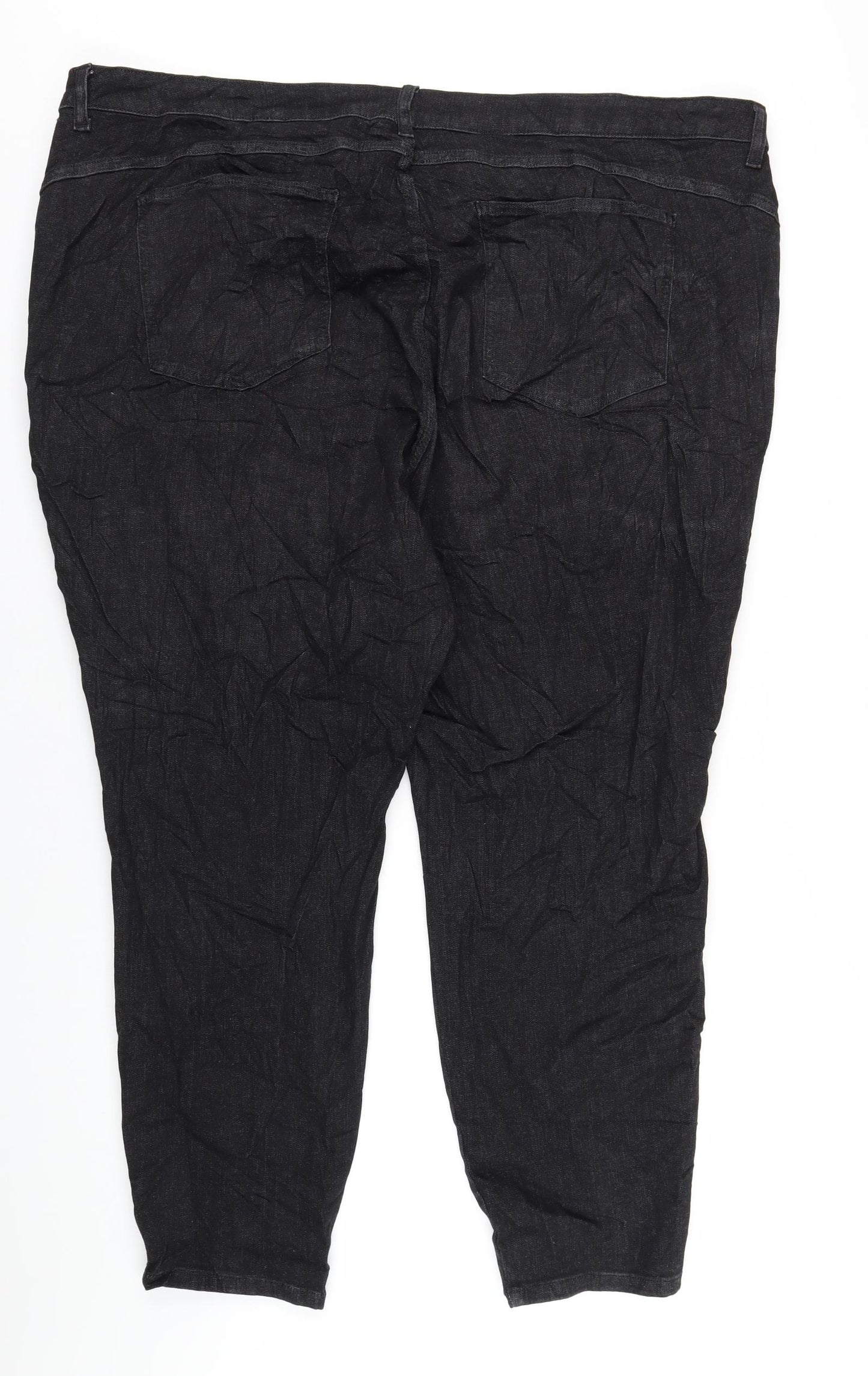 Marks and Spencer Womens Black Cotton Skinny Jeans Size 32 in L30 in Regular Zip