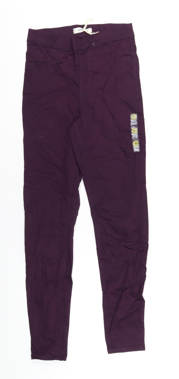 Marks and Spencer Womens Purple Cotton Jegging Jeans Size 6 L30 in Regular