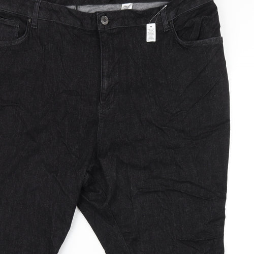 Marks and Spencer Womens Black Cotton Skinny Jeans Size 32 in L26 in Regular Zip