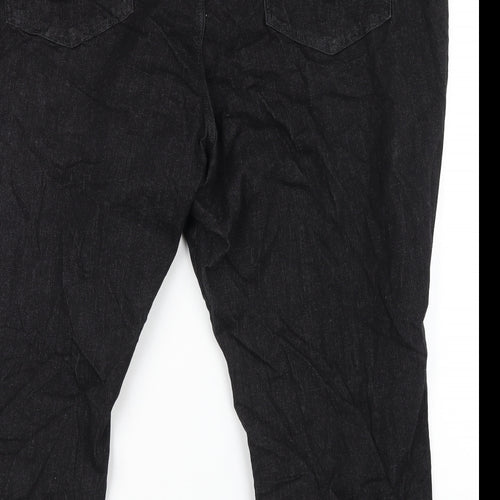 Marks and Spencer Womens Black Cotton Skinny Jeans Size 32 in L26 in Regular Zip