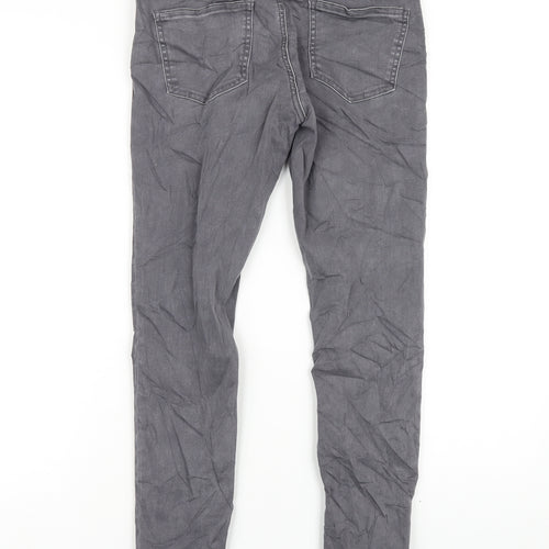 Golddigga Womens Grey Cotton Skinny Jeans Size 10 L29 in Regular Zip