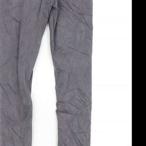 Golddigga Womens Grey Cotton Skinny Jeans Size 10 L29 in Regular Zip