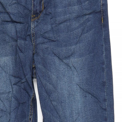 Boohoo Mens Blue Cotton Skinny Jeans Size 32 in L30 in Regular Zip