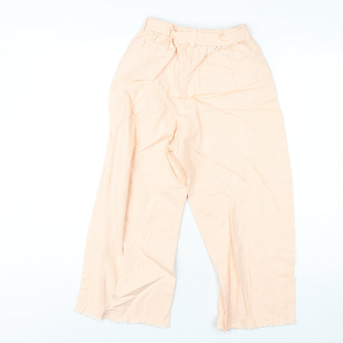 F&F Girls Pink Cotton Wide-Leg Jeans Size 11-12 Years L21 in Regular Pullover