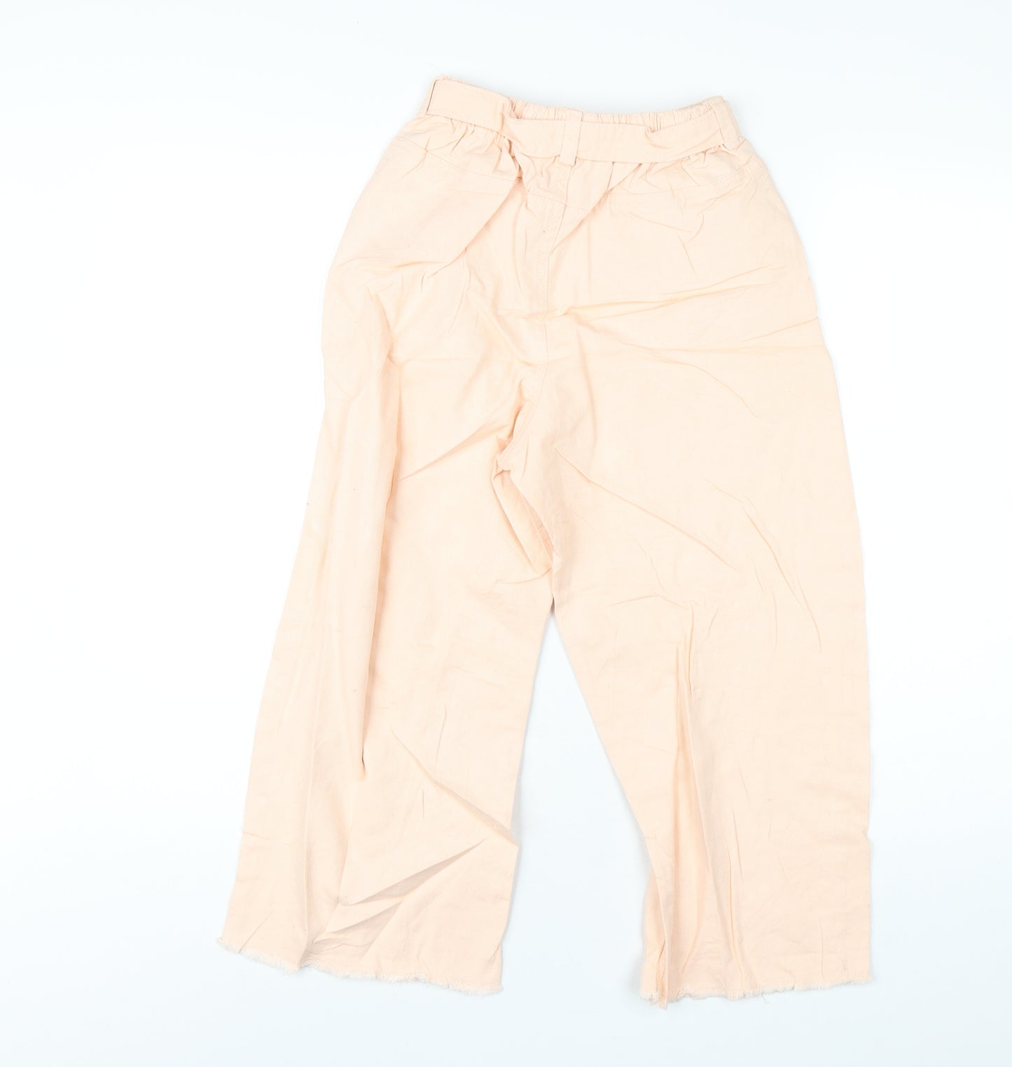 F&F Girls Pink Cotton Wide-Leg Jeans Size 11-12 Years L21 in Regular Pullover
