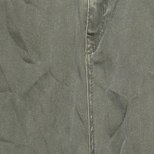 Per Una Womens Green Cotton Skinny Jeans Size 12 L28 in Regular Zip