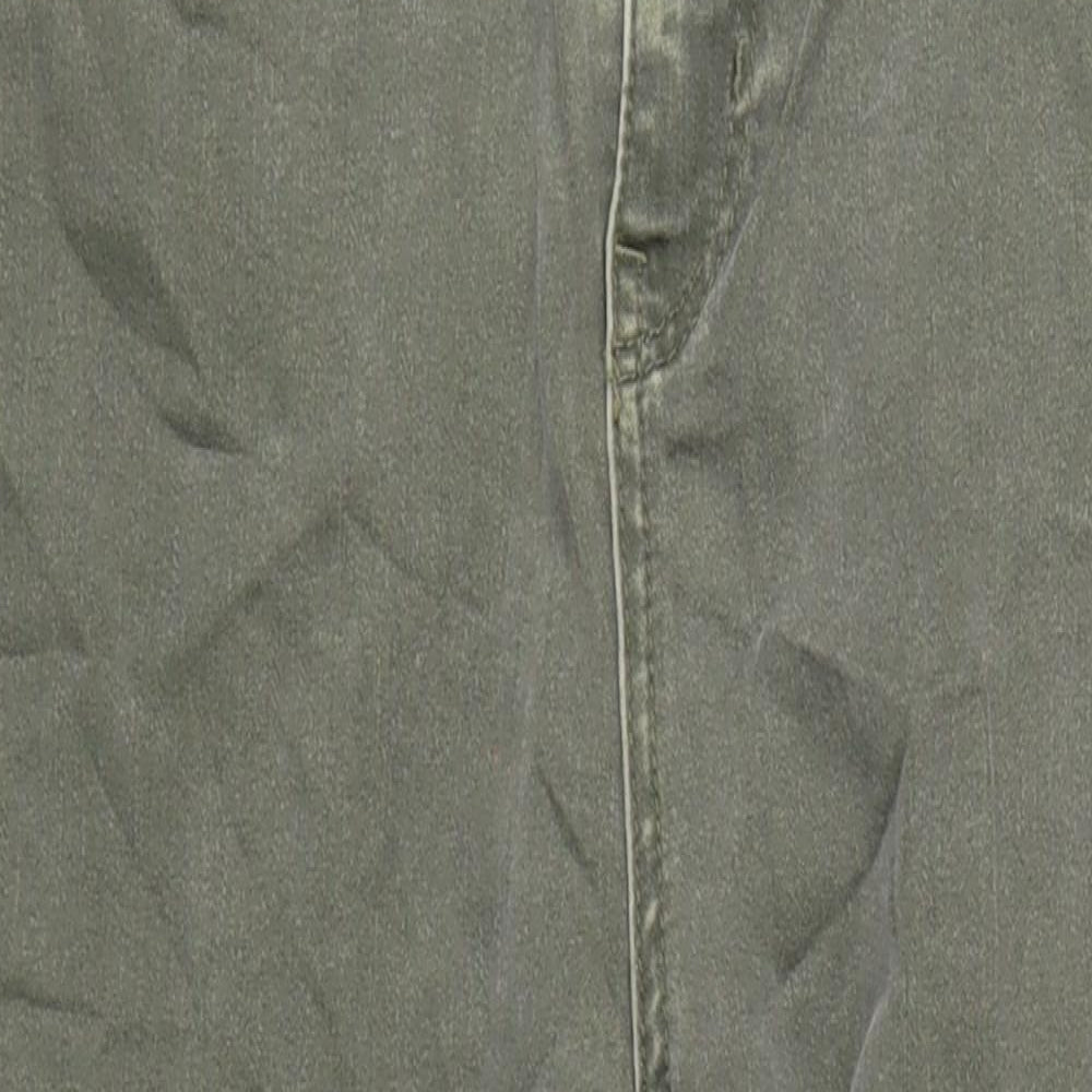 Per Una Womens Green Cotton Skinny Jeans Size 12 L28 in Regular Zip