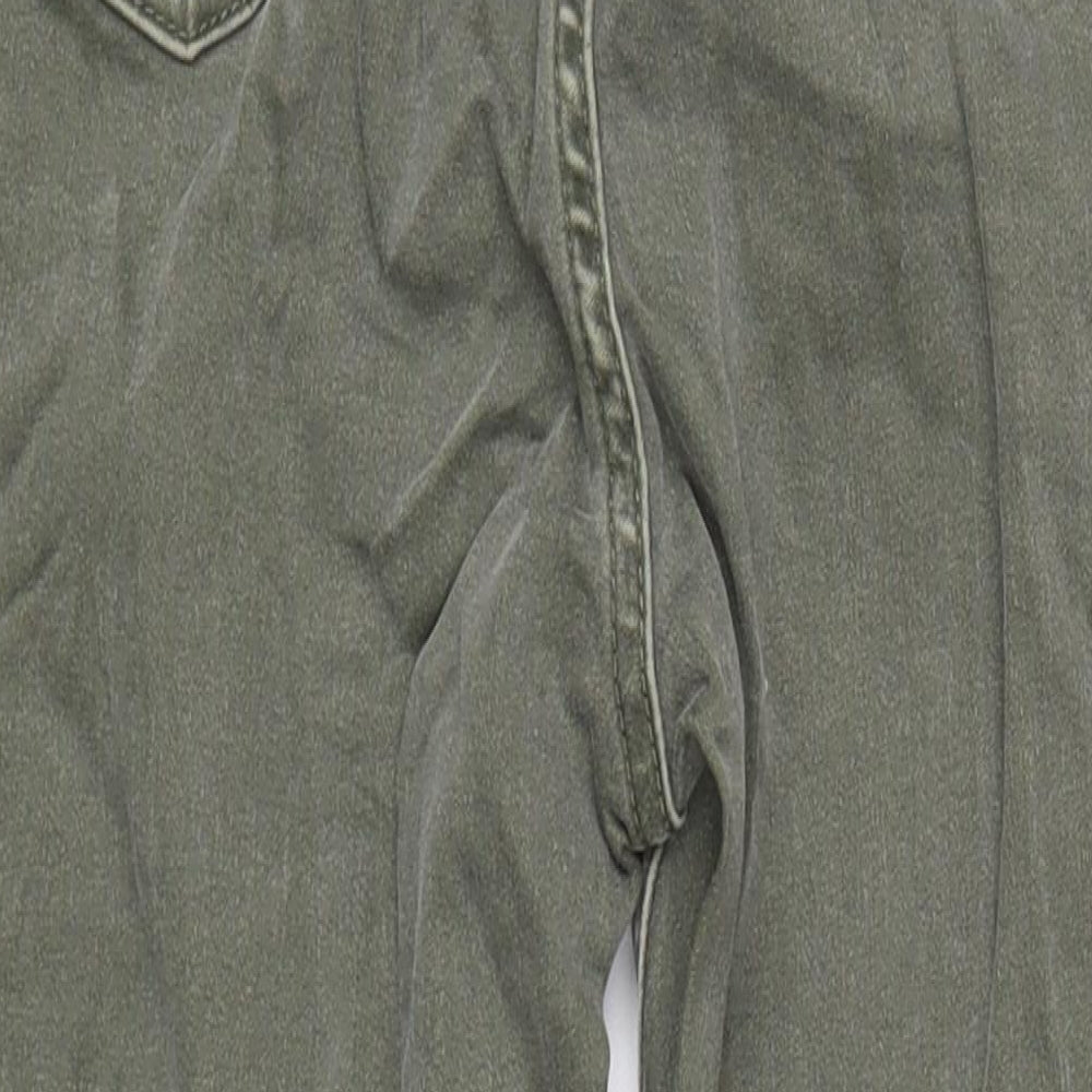 Per Una Womens Green Cotton Skinny Jeans Size 12 L28 in Regular Zip