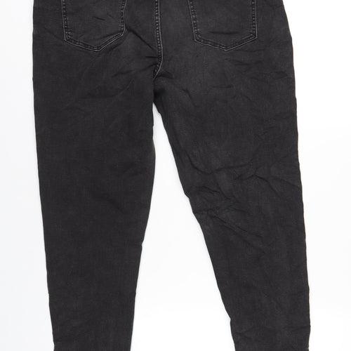 Marks and Spencer Womens Grey Cotton Skinny Jeans Size 18 L29 in Regular Zip