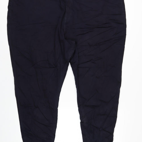 Marks and Spencer Womens Blue Cotton Mom Jeans Size 32 in L30 in Regular Zip