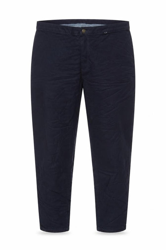 Front view of Marks & Spencer women’s blue cotton mom jeans, size UK 32, in, 30-inch leg regular zip