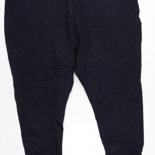Marks and Spencer Womens Blue Cotton Mom Jeans Size 32 in L30 in Regular Zip