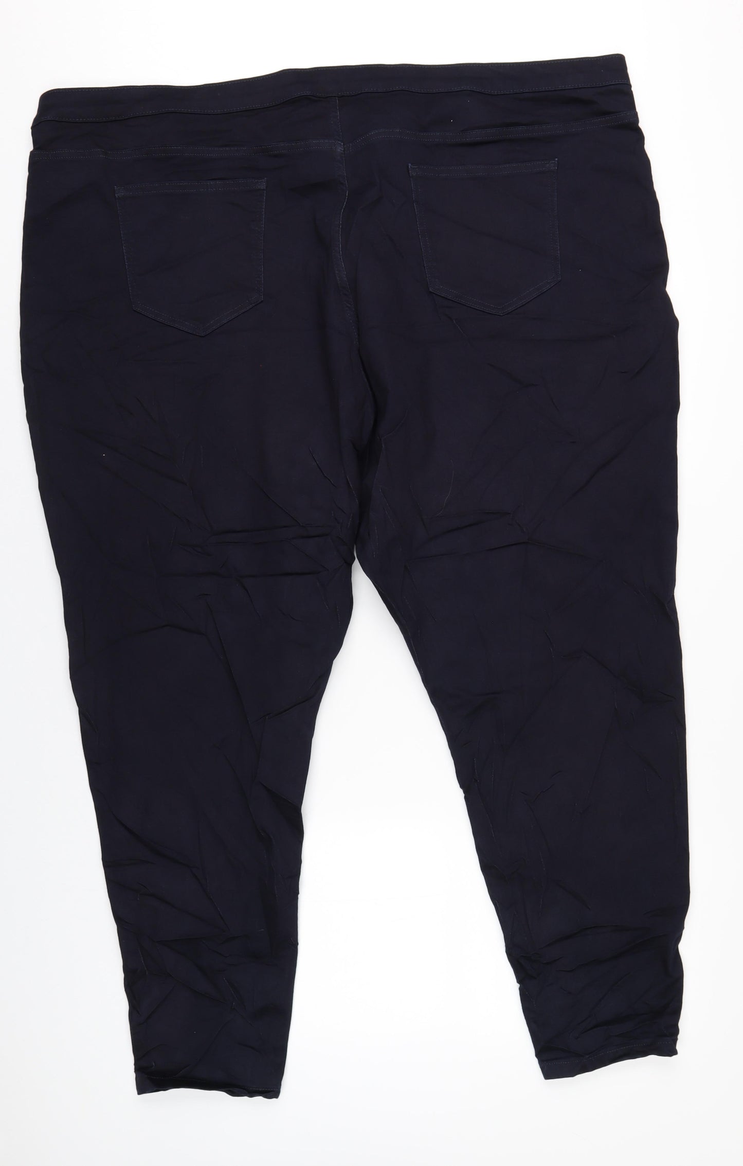 Marks and Spencer Womens Blue Cotton Mom Jeans Size 32 in L30 in Regular Zip