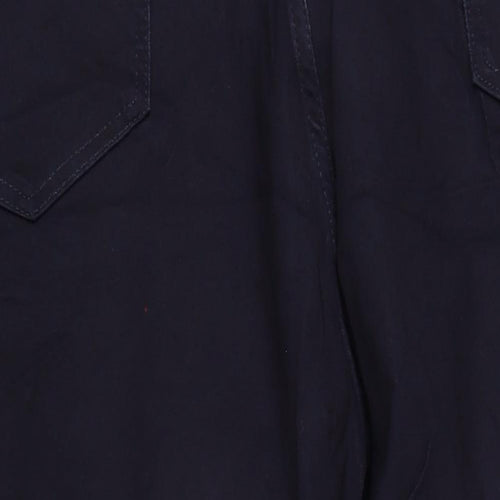 Marks and Spencer Womens Blue Cotton Mom Jeans Size 32 in L30 in Regular Zip