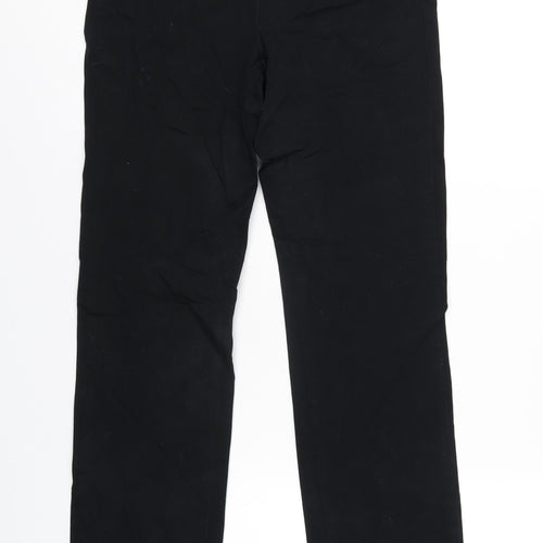 Marks and Spencer Womens Black Cotton Straight Jeans Size 8 L31 in Regular Zip