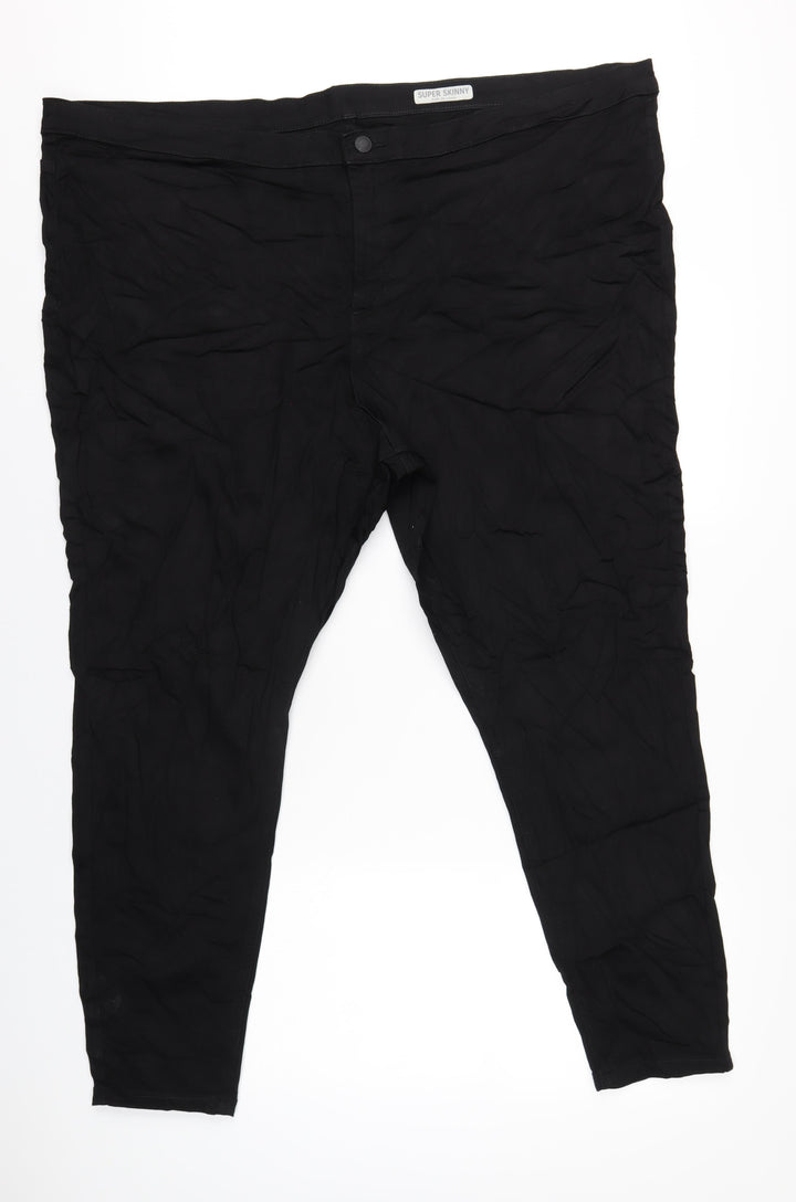 Marks and Spencer Womens Black Cotton Skinny Jeans Size 30 L30 in Regular Zip