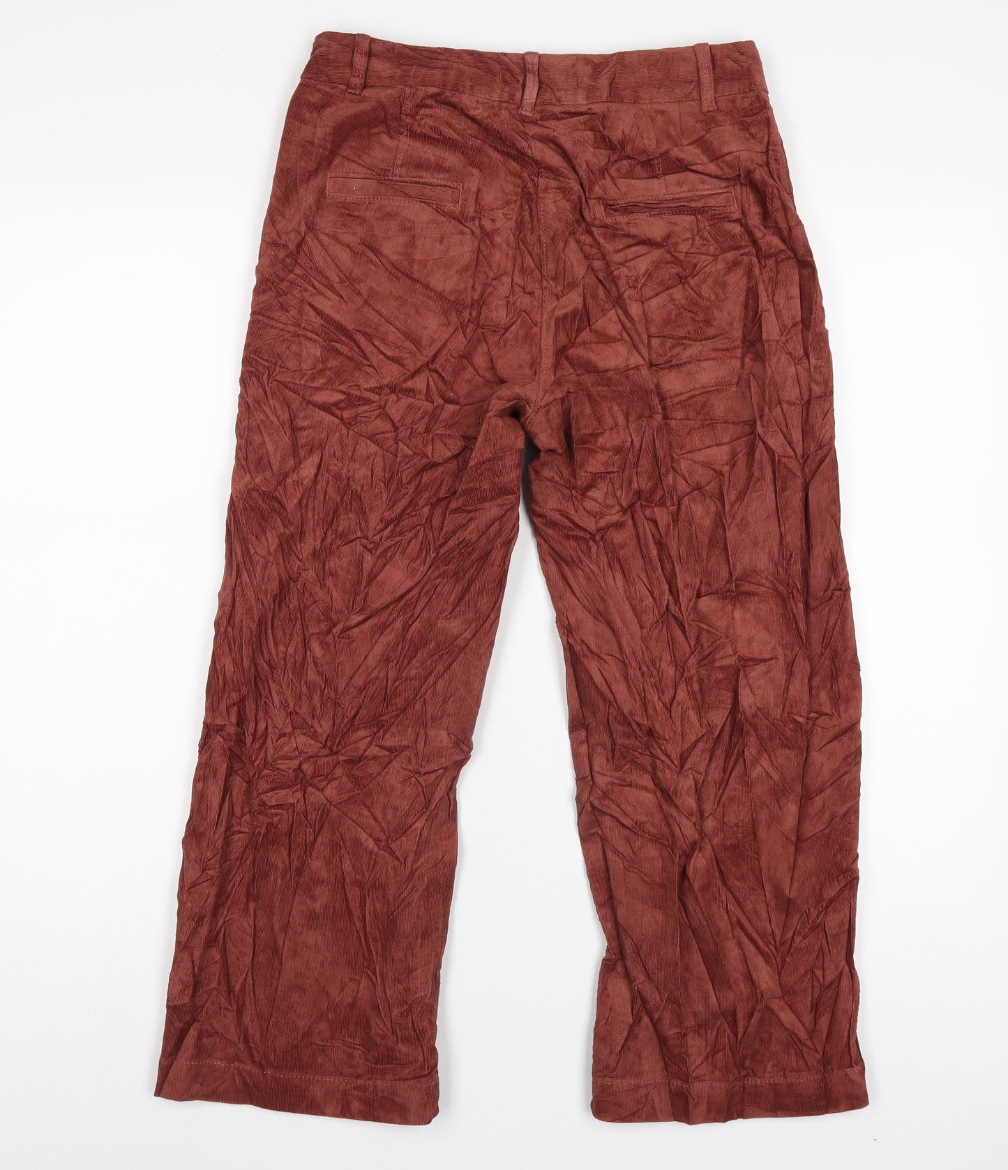 Marks and Spencer Womens Brown Cotton Sweatpants Trousers Size 10 L24 in Regular Zip