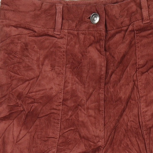 Marks and Spencer Womens Brown Cotton Sweatpants Trousers Size 10 L24 in Regular Zip