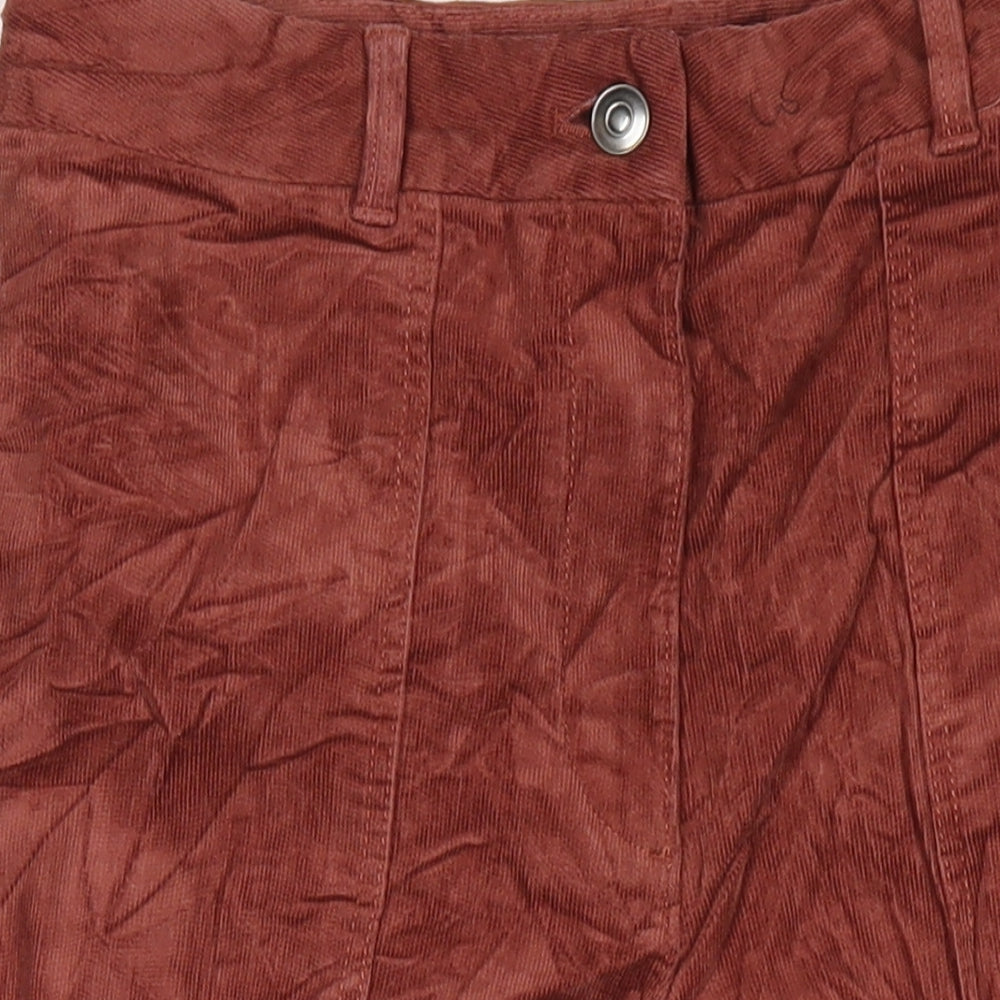 Marks and Spencer Womens Brown Cotton Sweatpants Trousers Size 10 L24 in Regular Zip