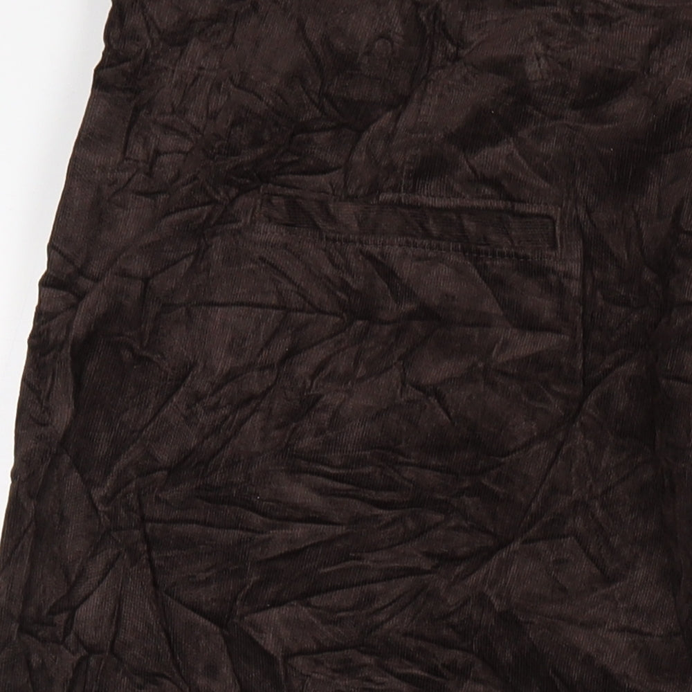 Per Una Womens Brown Cotton Trousers Size 18 L24 in Regular Zip