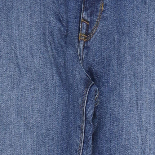 Marks and Spencer Mens Blue Cotton Straight Jeans Size 34 in L31 in Slim Zip
