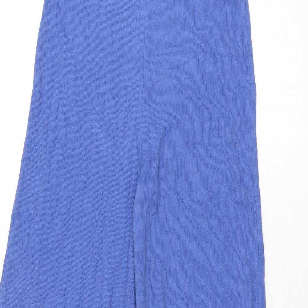 Marks and Spencer Girls Blue Cotton Sweatpants Trousers Size 13-14 Years L28 in Regular Pullover