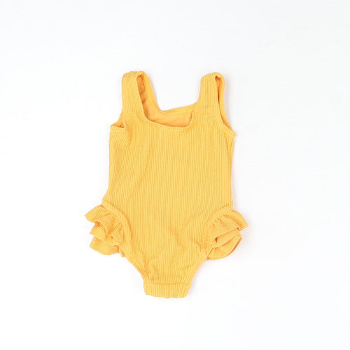 Marks and Spencer Girls Orange Polyester Unitard One-Piece Size 0-3 Months Pullover - Swimming Costume