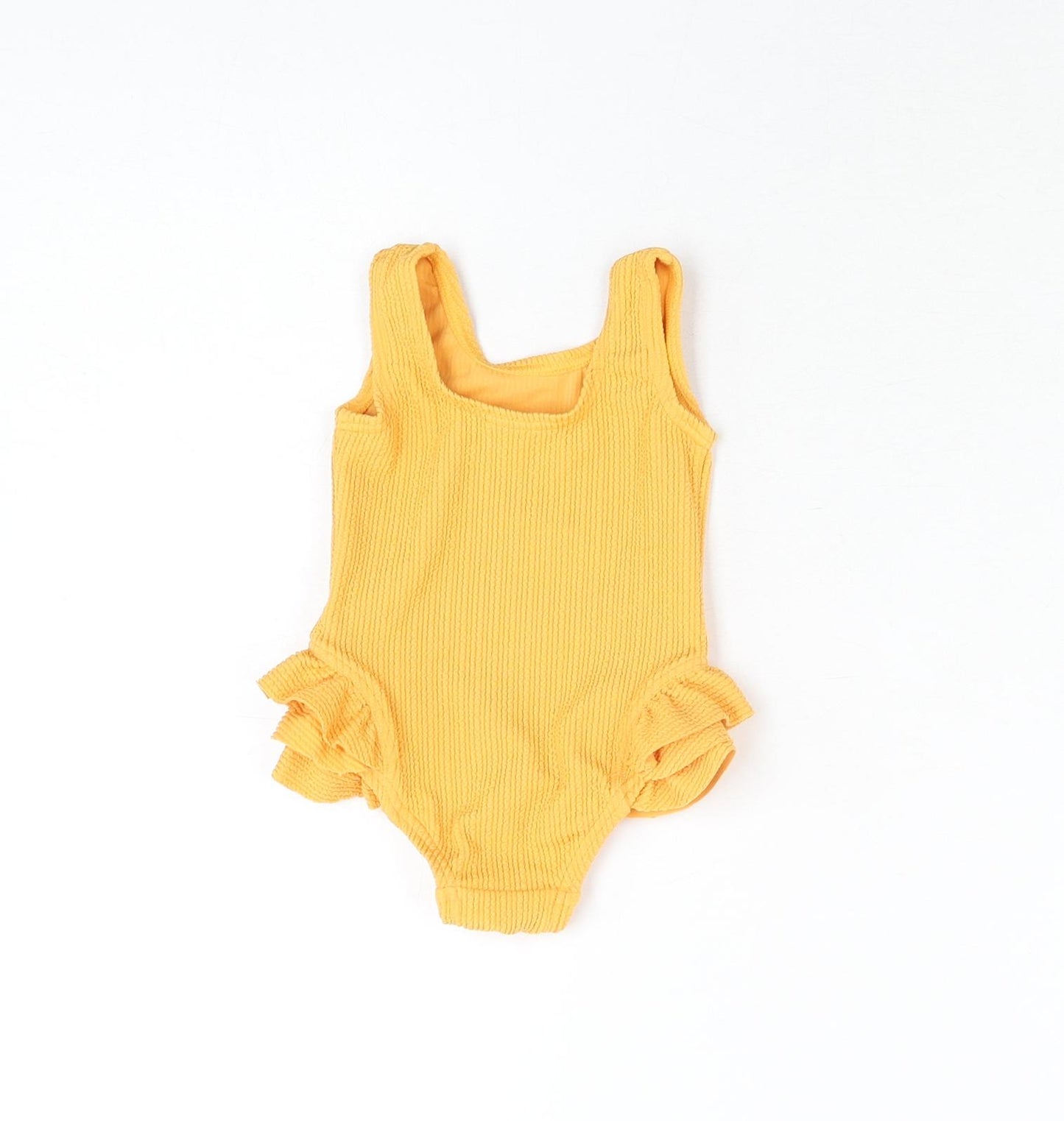 Marks and Spencer Girls Orange Polyester Unitard One-Piece Size 0-3 Months Pullover - Swimming Costume