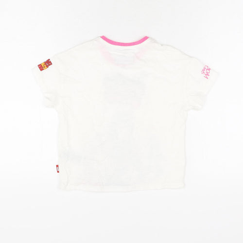 Marks and Spencer Girls White Polyester Basic T-Shirt Size 4-5 Years Round Neck Pullover - Hero Vibes, Marvel