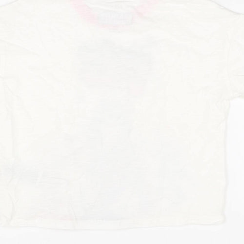 Marks and Spencer Girls White Polyester Basic T-Shirt Size 4-5 Years Round Neck Pullover - Hero Vibes, Marvel