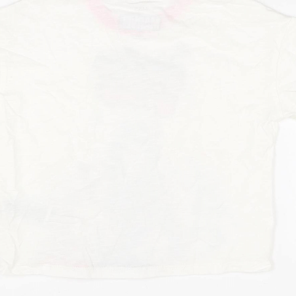 Marks and Spencer Girls White Polyester Basic T-Shirt Size 4-5 Years Round Neck Pullover - Hero Vibes, Marvel