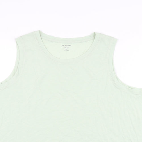 Marks and Spencer Womens Green Polyester Basic Tank Size 20 Round Neck