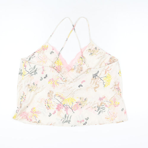 Marks and Spencer Womens Pink Floral Polyester Cami Pyjama Top Size 20
