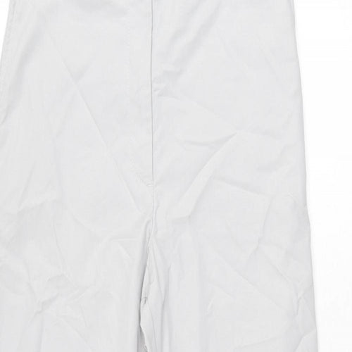 Marks and Spencer Womens Grey Cotton Chino Trousers Size 6 L25.5 in Regular Zip